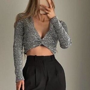 Zara Sequin Long Sleeve Top, in excellent condition